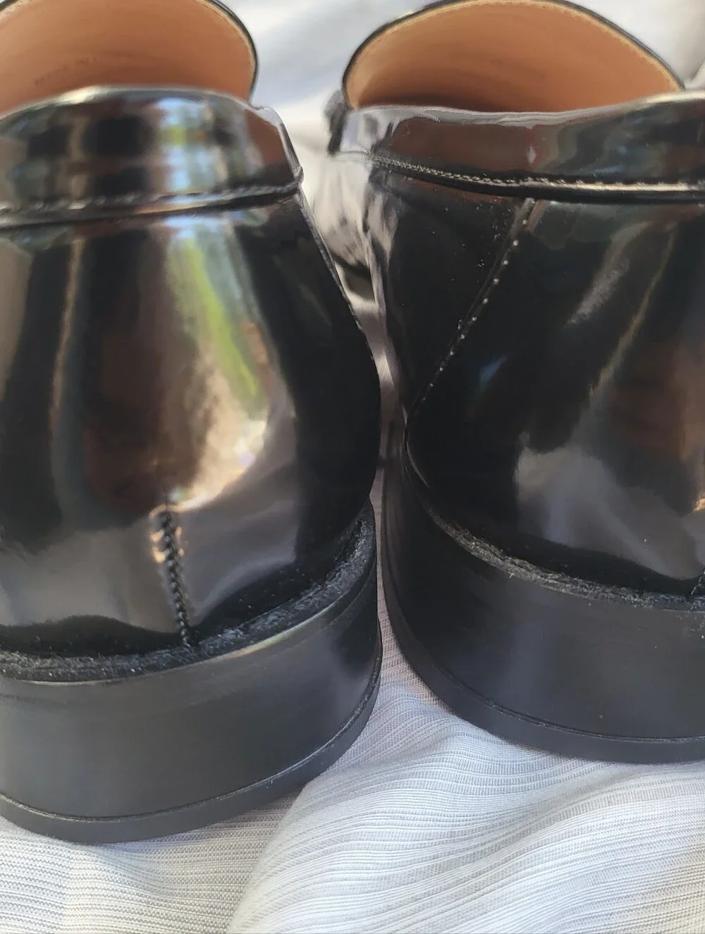 Rag & Co Corleone black Pleather Stacked Heel Loafers womens size 8.5 NEW